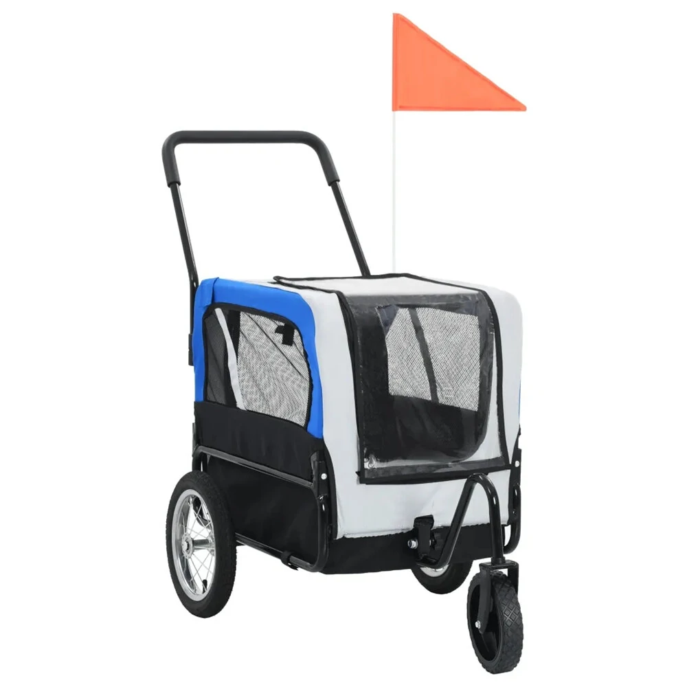 (image for) [EU] Pet Bike Trailer 91763 Dog Carrier for Dogs and Pets with Durable Frame Breathable Protective Net Pet Cart with 360° Rotation Wheel Design