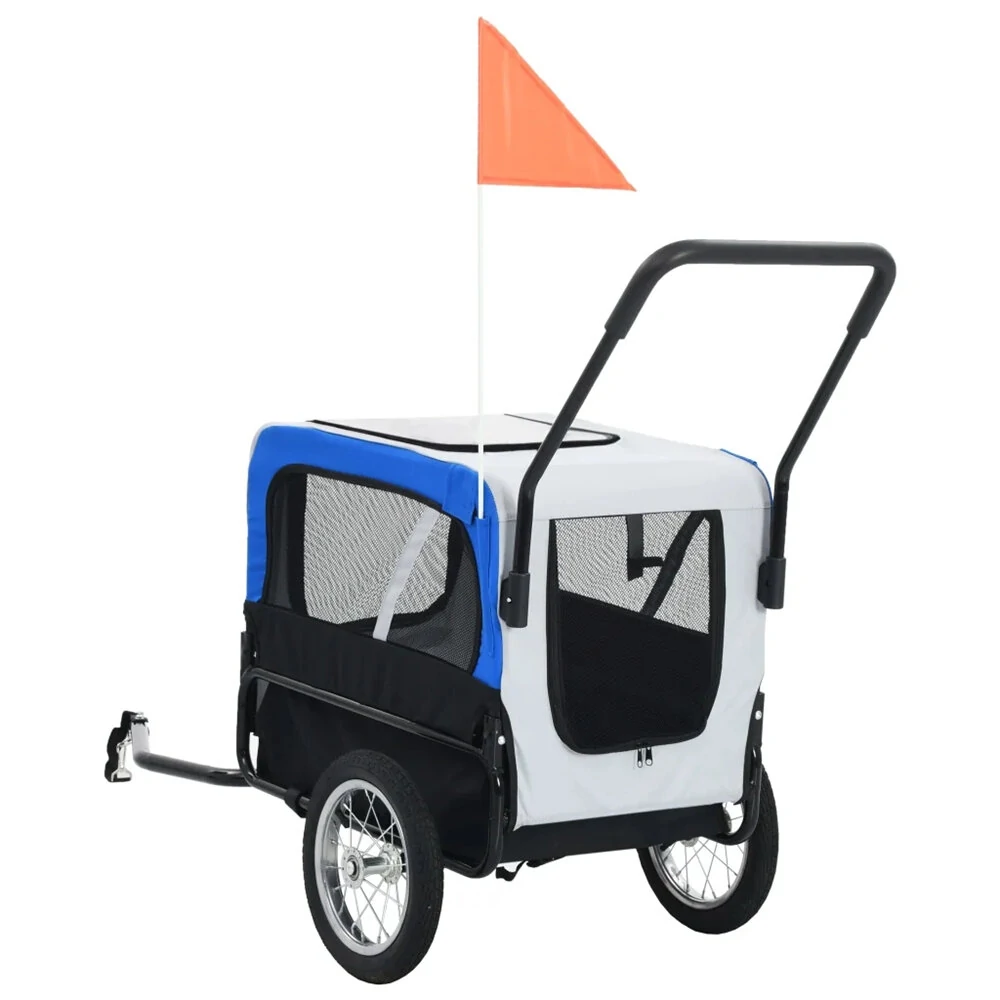 (image for) [EU] Pet Bike Trailer 91763 Dog Carrier for Dogs and Pets with Durable Frame Breathable Protective Net Pet Cart with 360° Rotation Wheel Design