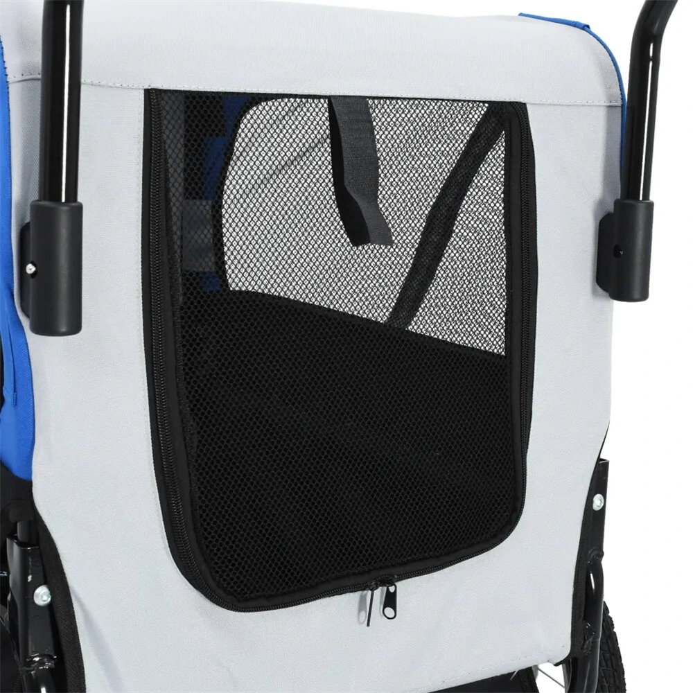(image for) [EU] Pet Bike Trailer 91763 Dog Carrier for Dogs and Pets with Durable Frame Breathable Protective Net Pet Cart with 360° Rotation Wheel Design