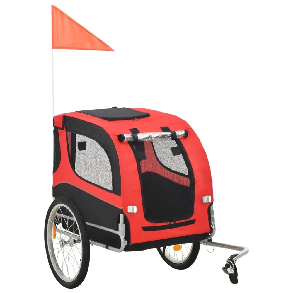 (image for) [EU] Pet Bike Trailer 91765 Dog Carrier for Dogs and Pets with Durable Frame Breathable Protective Net Pet Cart, Easy Assembly, Strong Bearing